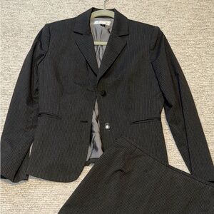 Tahari Gray Pinstripe Suit/Skirt Blazer Set